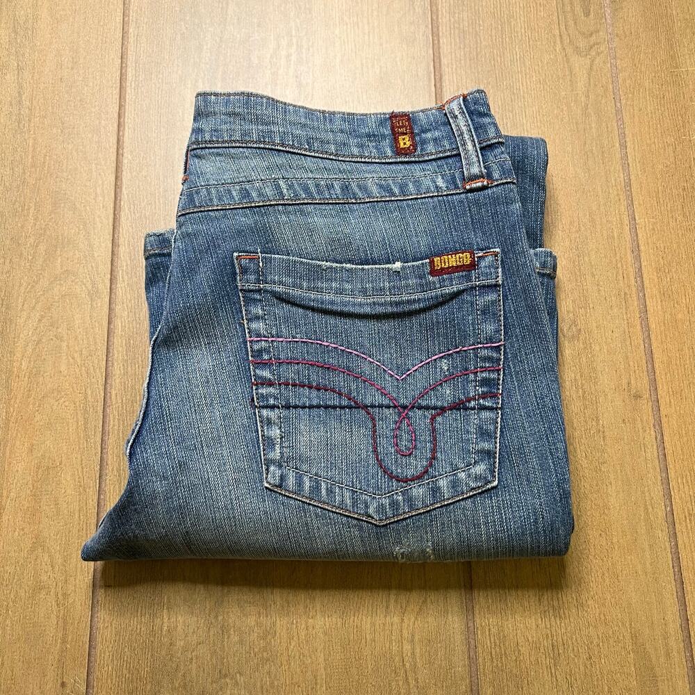 Vintage Bongo Flare Jeans Womens Size 11 Stretch Y2K Low Rise Bell Bottom NWT